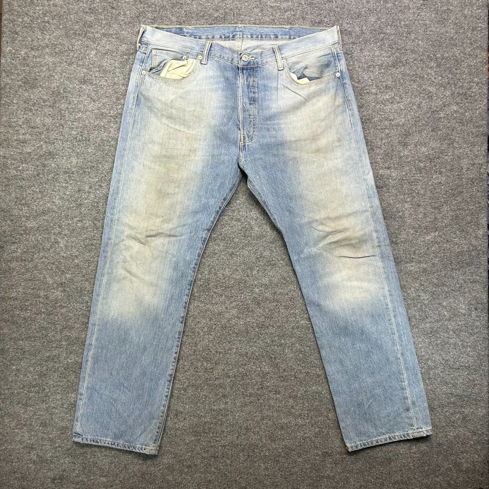 Levi's 501 Jeans Men's Blue Denim Straight Pockets Classic Button Fly - 38X29